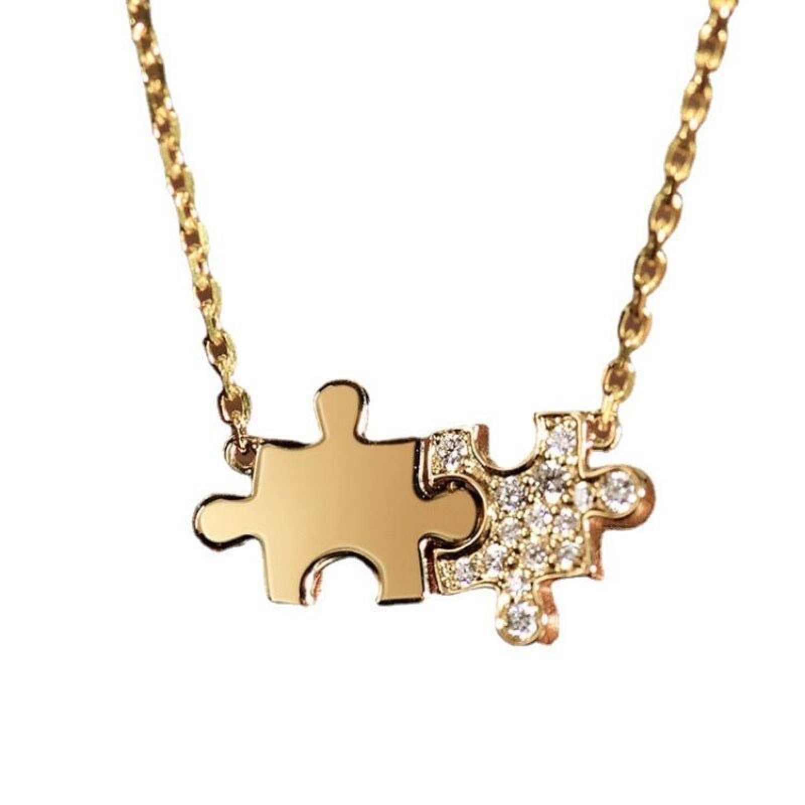 Other Puzzle Piece Stud Earrings Sterling Silver 14K Gold Plated Size ONE SIZE - 5 Thumbnail