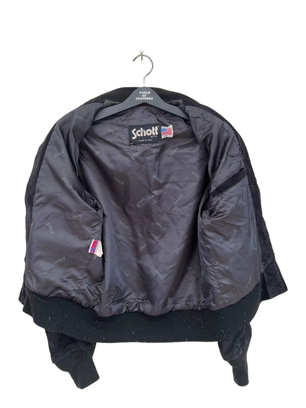 Schott 80s Schott N.Y.C. Patina Black Suede Leather Bomber Jacket Size US M / EU 48-50 / 2 - 17 Thumbnail