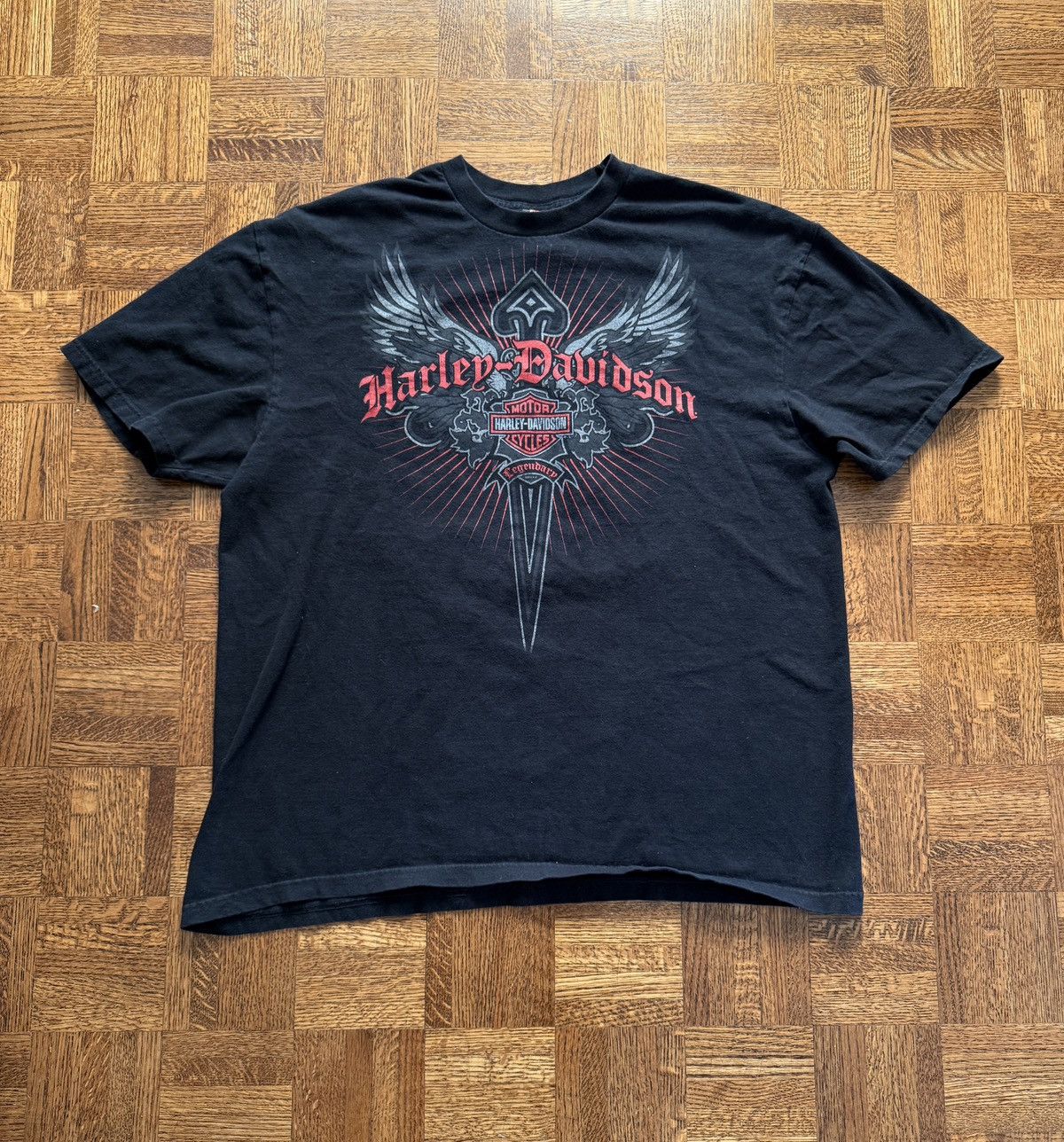 Harley Davidson Vintage Harley Davidson Winged Dagger Graphic Tee Size US XXL / EU 58 / 5 - 1 Thumbnail
