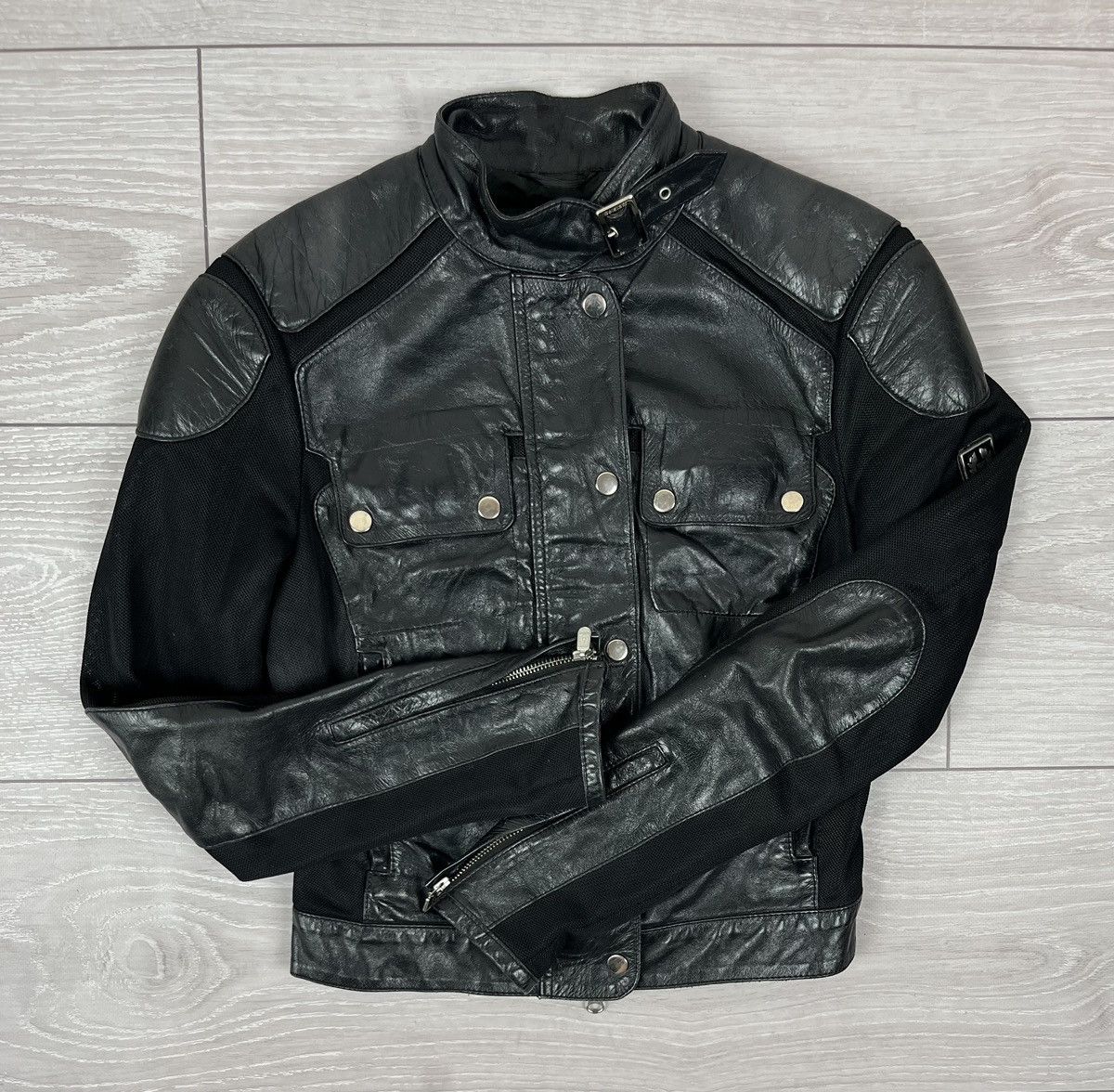 Belstaff Belstaff Vintage Black Leather Biker Moto Jacket Size M / US 6-8 / IT 42-44 - 2 Thumbnail