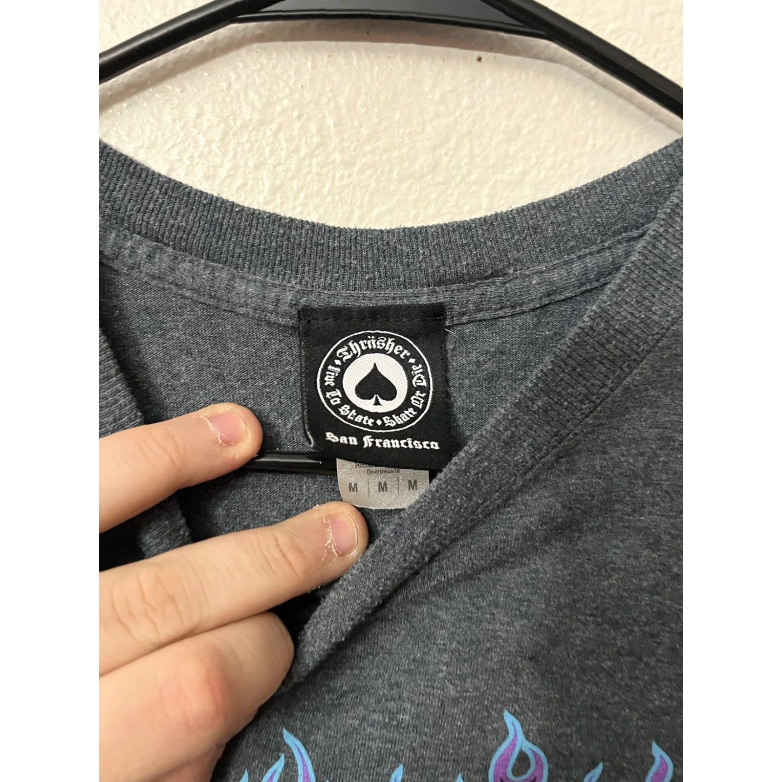 Thrasher VINTAGE Thrasher Shirt Men Medium Gray Blue Crew Neck Graphic Print 90s Skater Mens Size US M / EU 48-50 / 2 - 2 Thumbnail