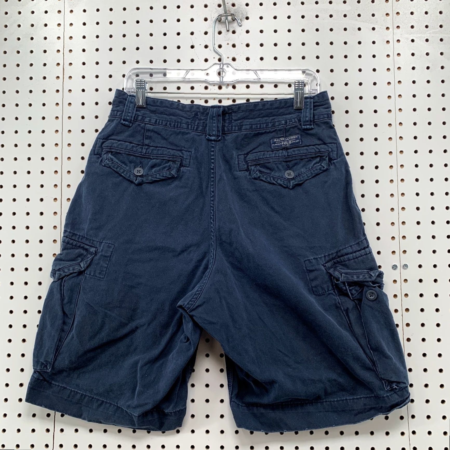 Polo Ralph Lauren VINTAGE Polo Ralph Lauren Cargo Shorts Mens 33x10 Blue Military Utility Pocket Shorts Size US XS / EU 42 / 0 - 2 Thumbnail