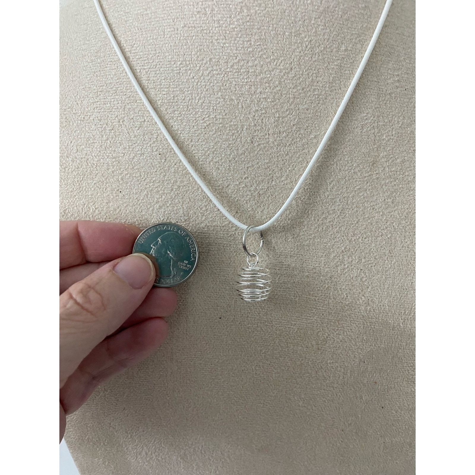 Other Round, abstract, cage, pendant necklace, silver tone Size ONE SIZE - 3 Thumbnail