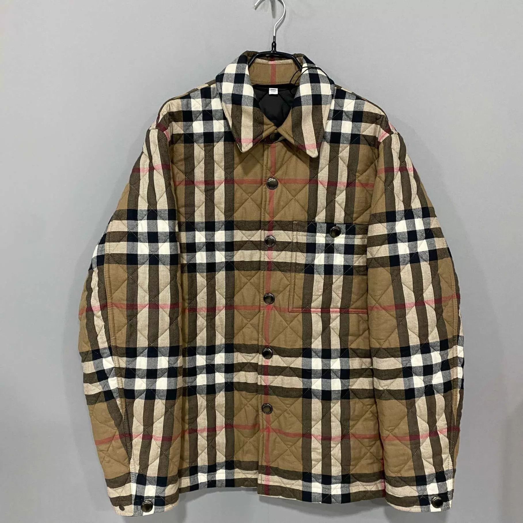 Burberry Beige Plaid Quilted Button-Up Jacket Size US XXS / EU 40 - 1 Thumbnail