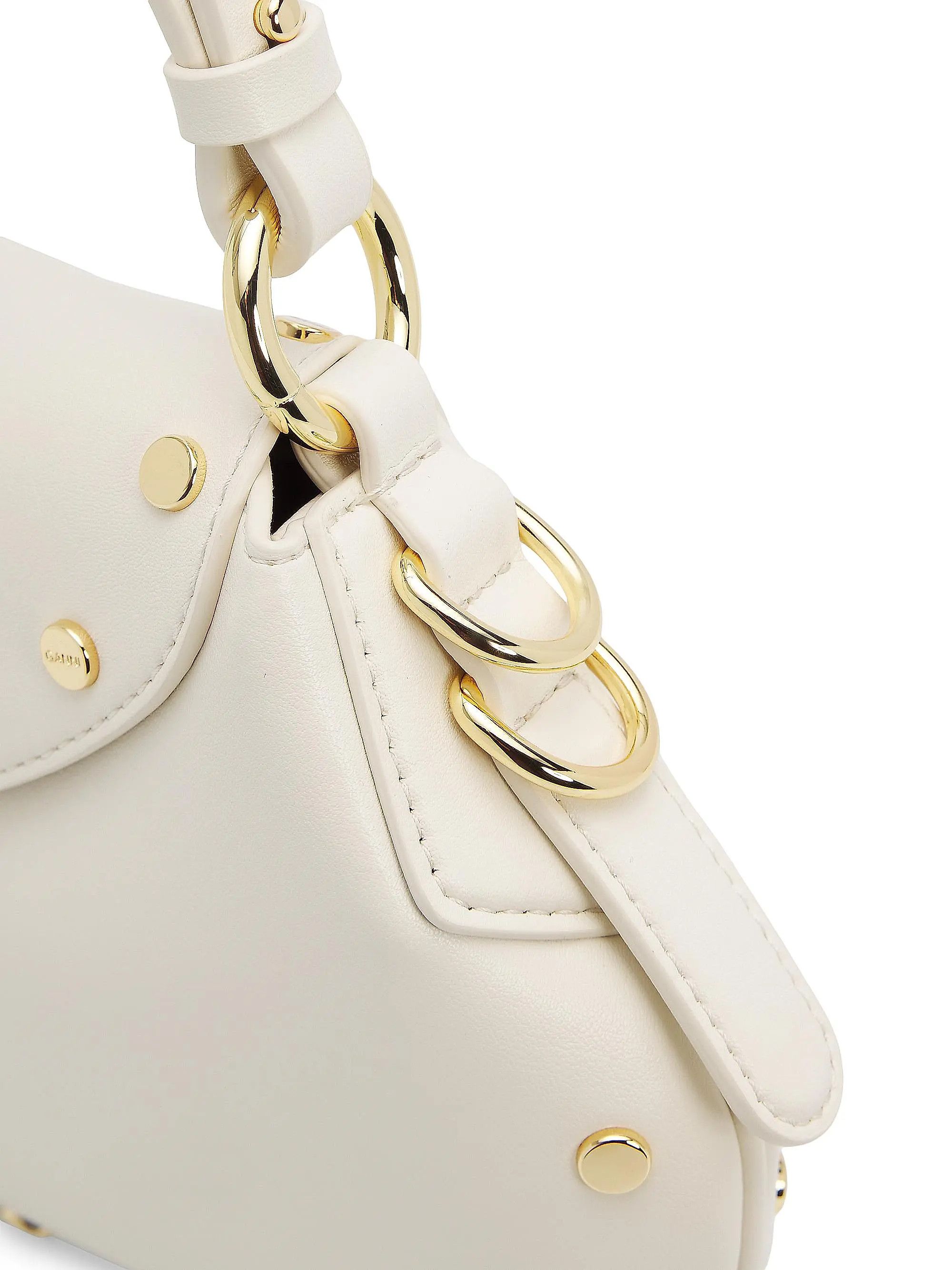 Ganni os11x0526 Size: OS / Kat Studded Shoulder Bag in Ivory Size ONE SIZE - 5 Thumbnail