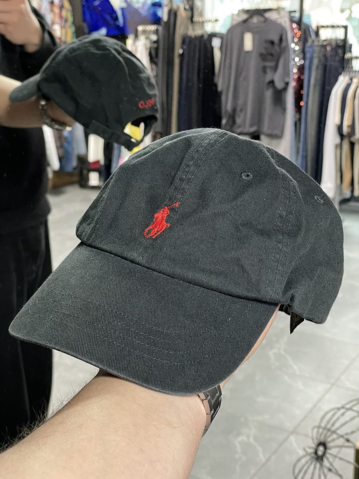 Polo Ralph Lauren Men’s Cap Polo Ralph Lauren – Black with Red Logo Size ONE SIZE - 1 Thumbnail