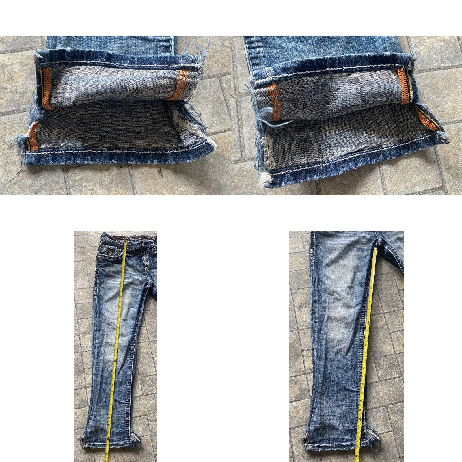 Vintage VINTAGE Rock Revival Manny Straight Jeans MENS SIZE 31 RR Embellished Denim Blue Cotton Regular Inseam See Photos 34 Men Jeans Mens Size US 31 - 8 Thumbnail