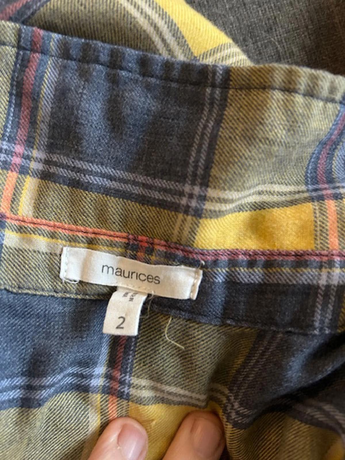 Unknown London Yellow Gray Maurices Sz 2 Plaid Long Sleeve Button-Up Shirt Size US M / EU 48-50 / 2 - 4 Thumbnail