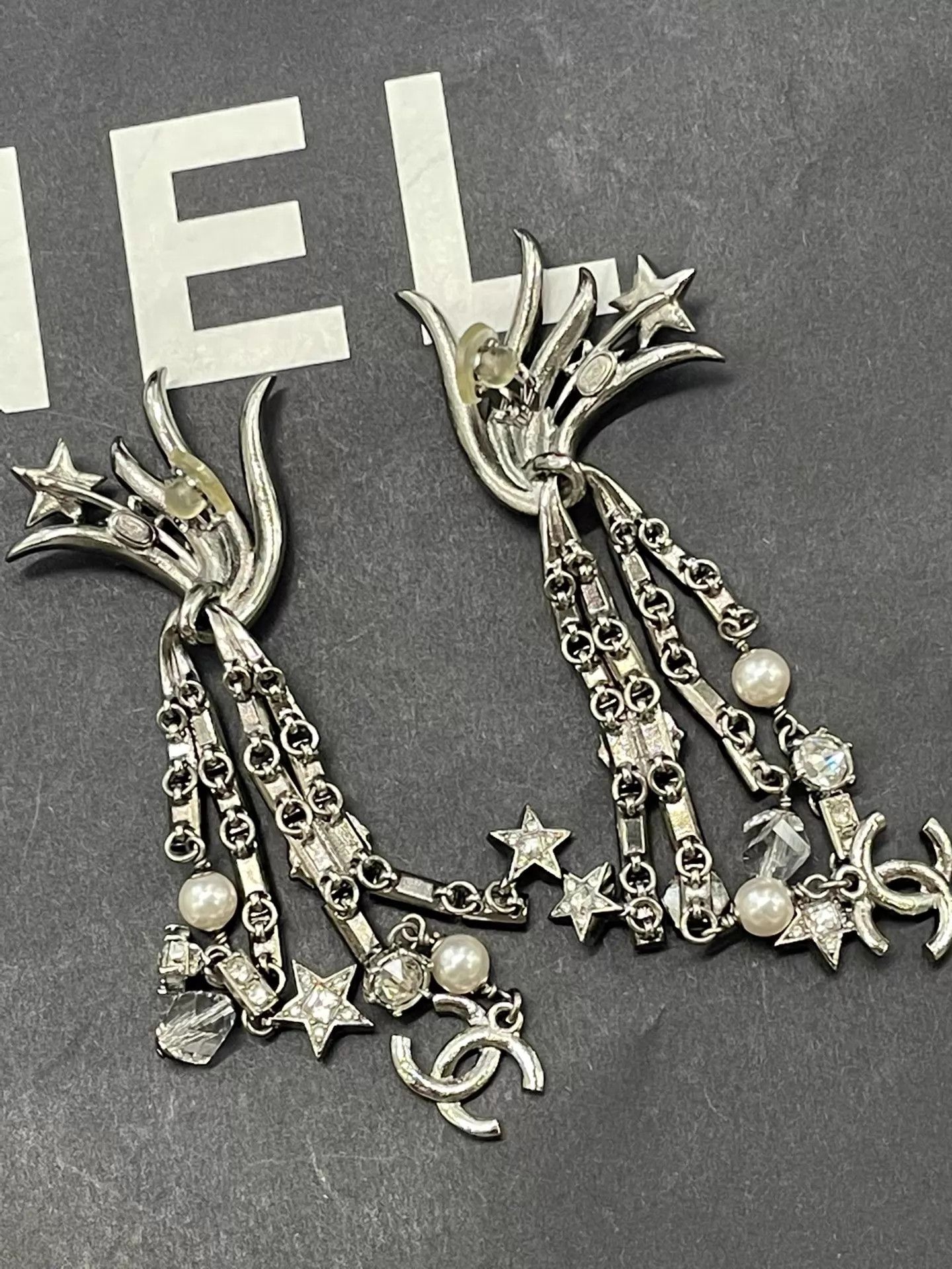 Chanel Chanel Comet Rhinestone Tassel Clip-On Earrings Size ONE SIZE - 5 Thumbnail