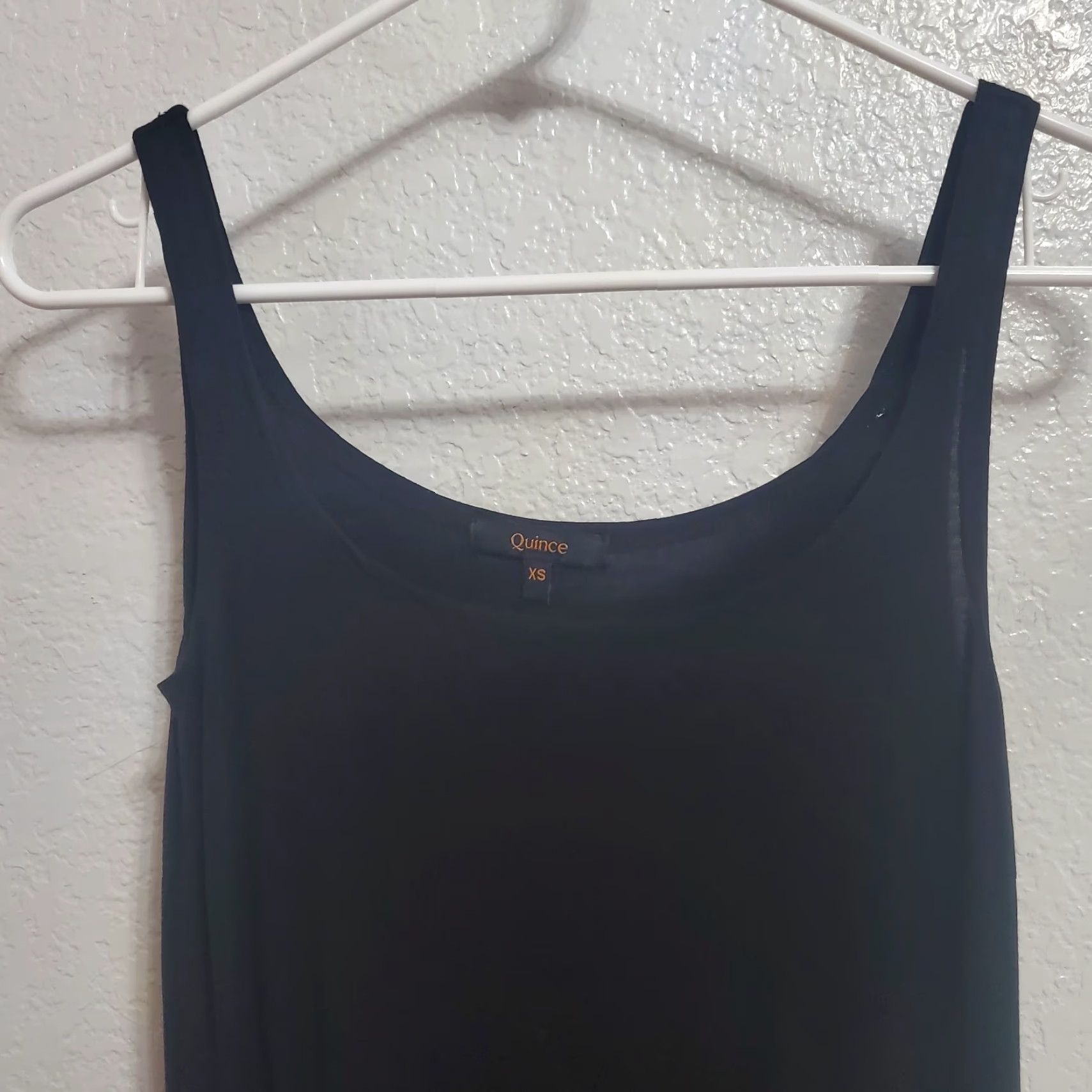 Quince Quince Dress Women XS Black Midi Sleeveless Jersey Lyocell Spandex Pockets Minimalist Fit & Flare Tank Sundress Size XS / US 0-2 / IT 36-38 - 5 Thumbnail
