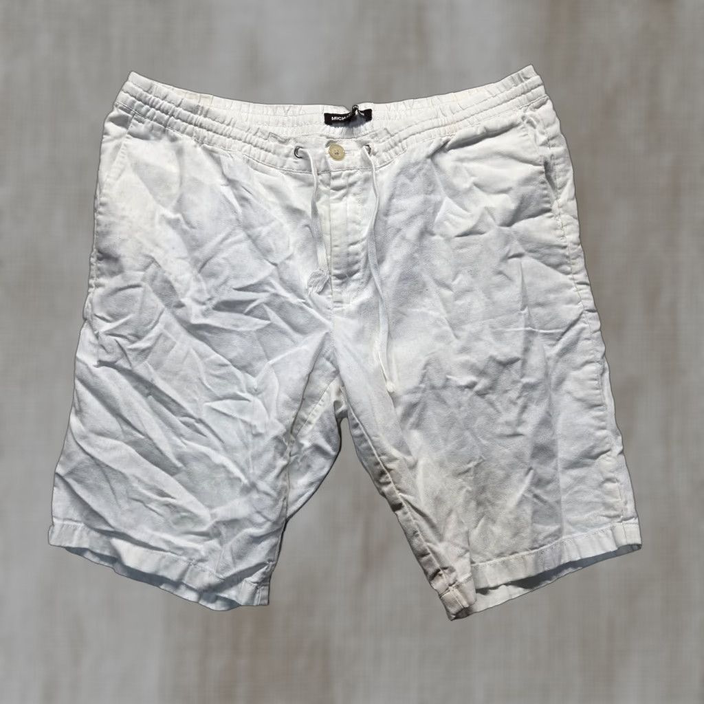 Michael Kors Michael Kors Shorts Solid White Flat Front Bermuda Adult Men's Size 38 Size US 38 / EU 54 - 1 Thumbnail