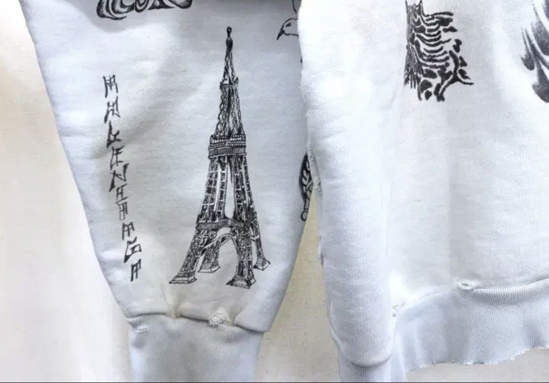 Balenciaga Balenciaga Distressed Tattoo Zip Hoodie Size US L / EU 52-54 / 3 - 9 Thumbnail