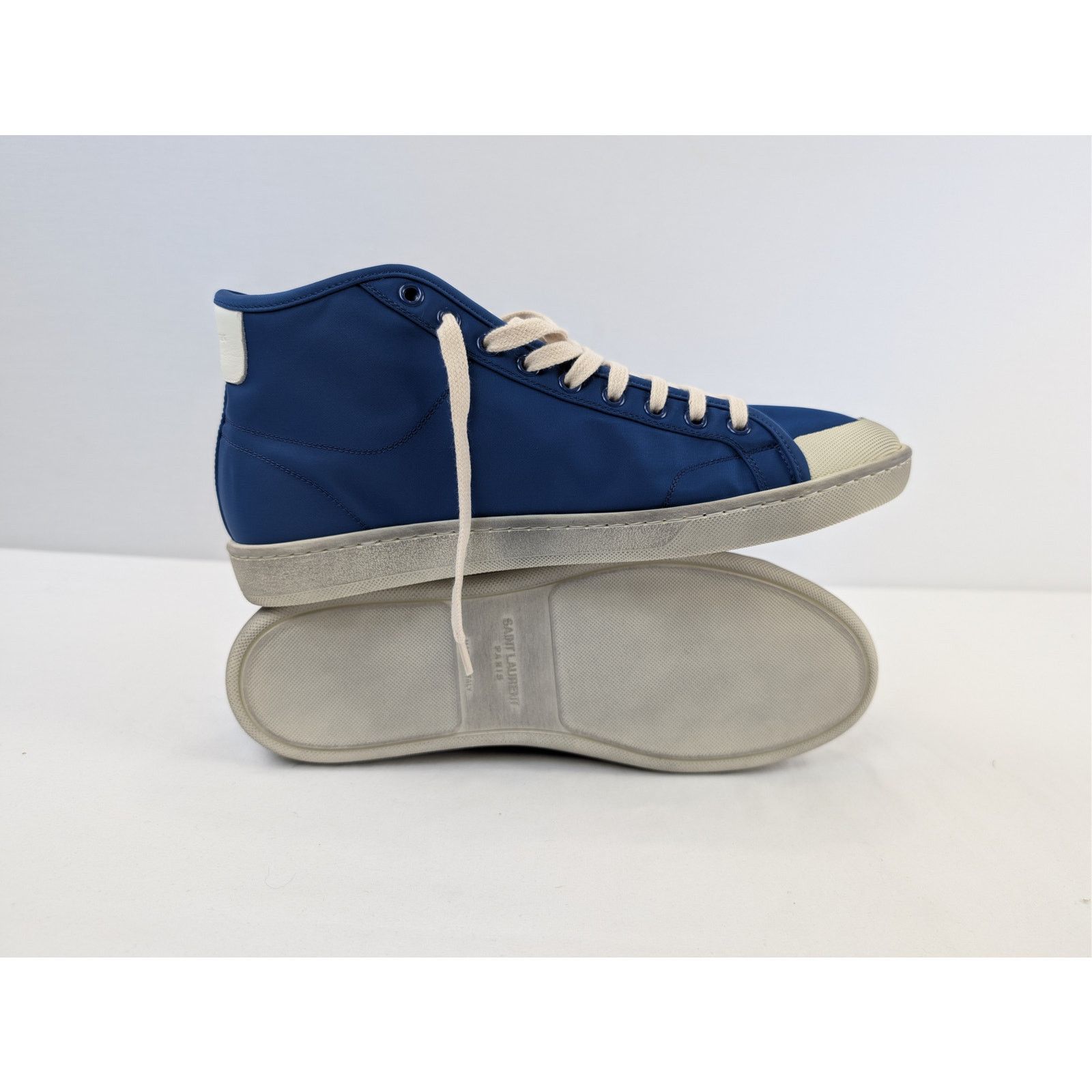 Saint Laurent Paris o1rshd1 Court Classic SL/39 mid-top sneakers in blue nylon Size US 9 / EU 42 - 1 Thumbnail