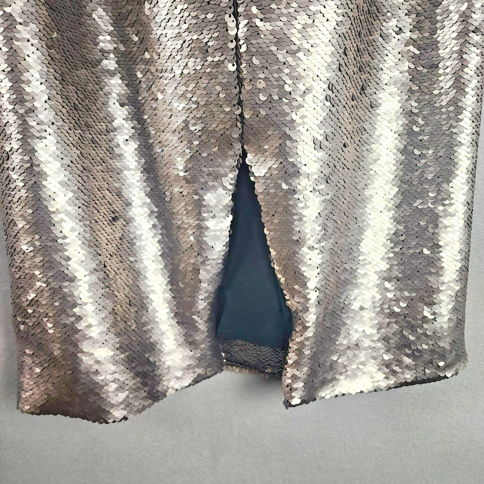 Vintage Angelys Balek Sequin Skirt Pewter Size 4 Size 27" / US 4 / IT 40 - 6 Thumbnail