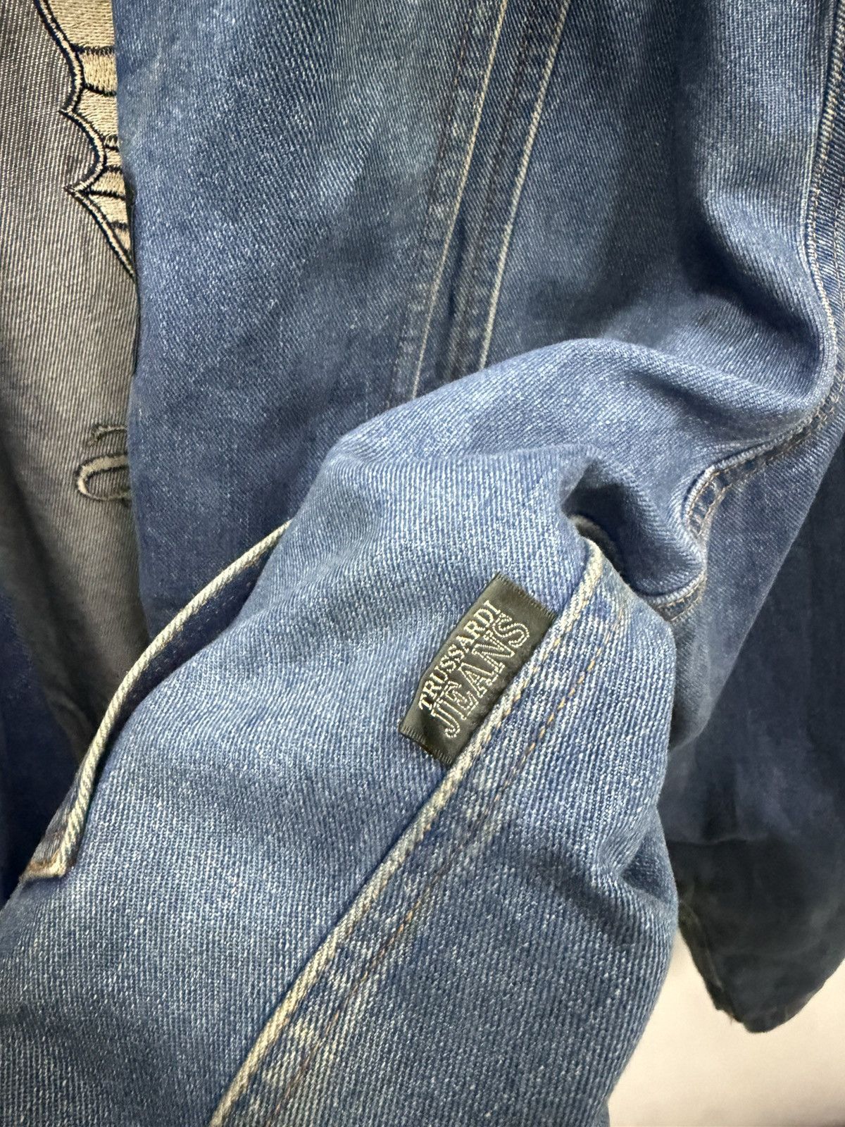 Trussardi Vintage Trussardi Jeans Big Logo Denim Jacket Size US M / EU 48-50 / 2 - 11 Thumbnail