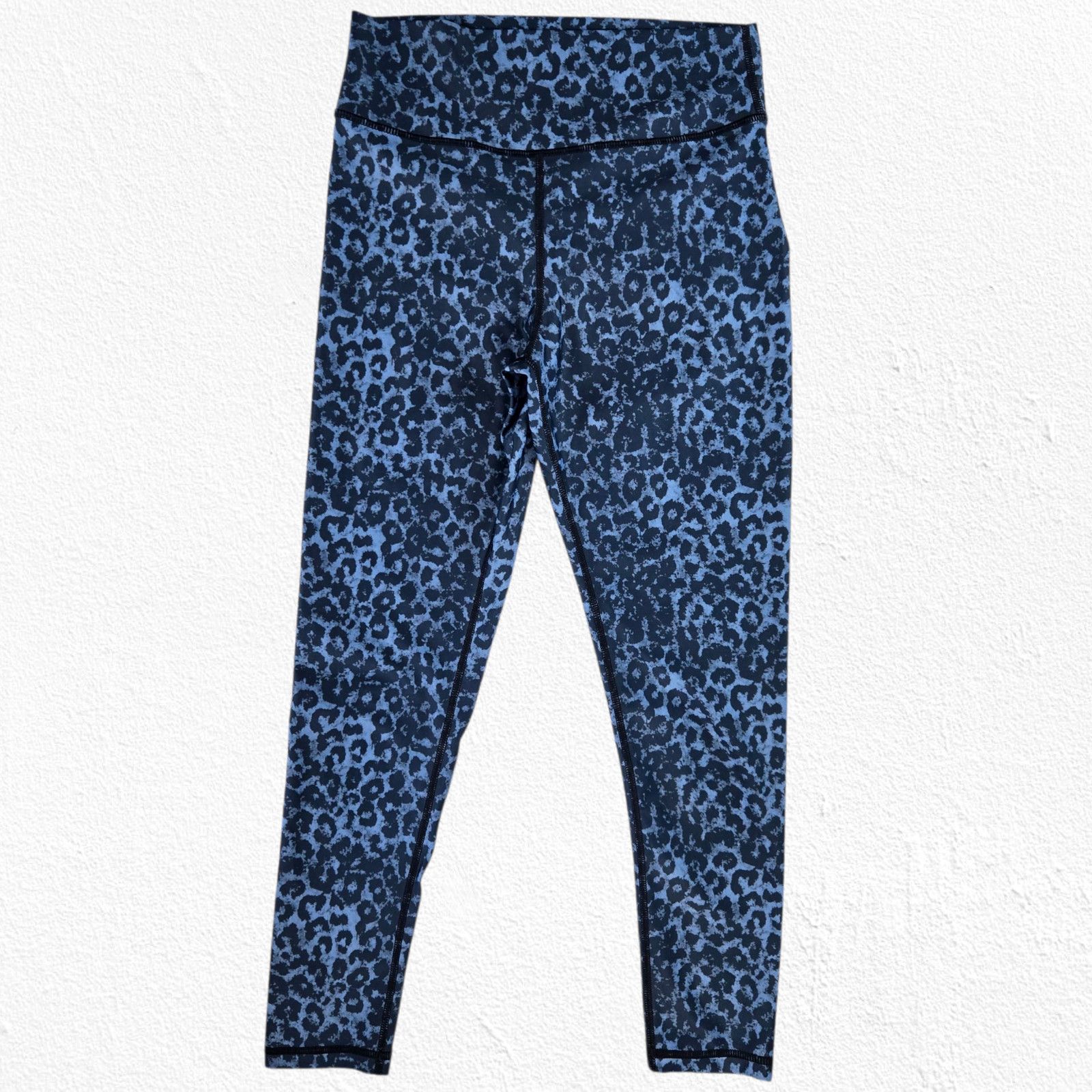 Other Blue Leopard Scrunch Leggings Animal Print Leggings Size 6-8 Size 28" / US 6 / IT 42 - 3 Thumbnail