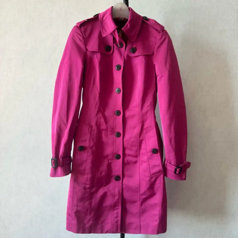 Burberry Burberry Pink Button-Up Long Trench Coat Size M / US 6-8 / IT 42-44 - 1 Thumbnail