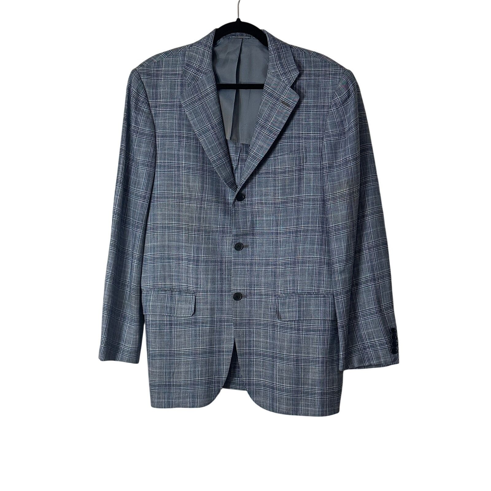Kiton Kiton Men's Blue Cashmere Blend Blazer Size US M / EU 48-50 / 2 - 1 Thumbnail