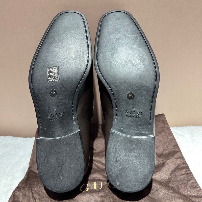 Gucci Gucci Brown Leather Slip-On Shoes - Size US 8 / EU 41 - 4 Thumbnail