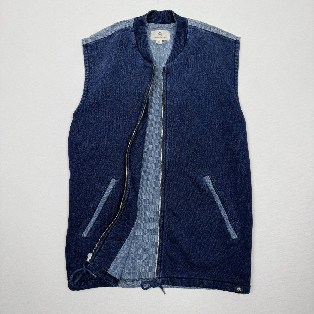 AG Adriano Goldschmied AG Adriano Goldschmied Vest Mens M Blue Zip Up Made USA Size US M / EU 48-50 / 2 - 1 Thumbnail