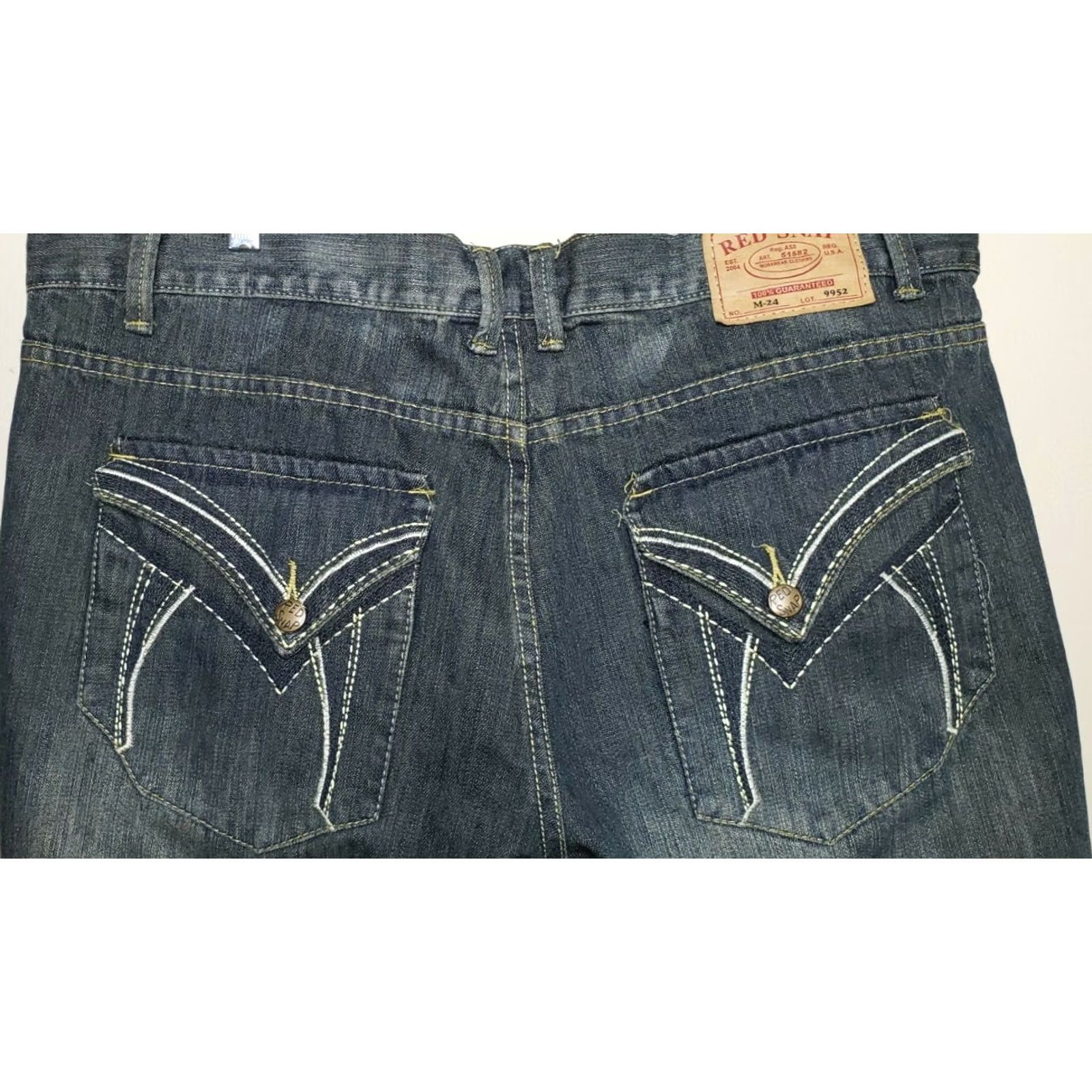 J Brand Red Snap Jeans Distressed Embroidered 5-Pocket Relaxed Straight Size 36 x 32 Blue Denim Men Jeans Size US 36 / EU 52 - 7 Thumbnail