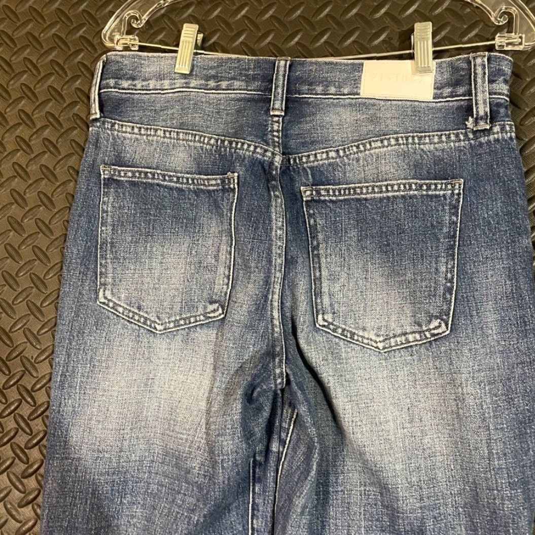 Pistola PISTOLA Distressed Jeans High Rise Ripped Frayed Hem Denim Blue Women’s Size 28 Ankle Jeans Womens Blue 28 Size 28" / US 6 / IT 42 - 3 Thumbnail