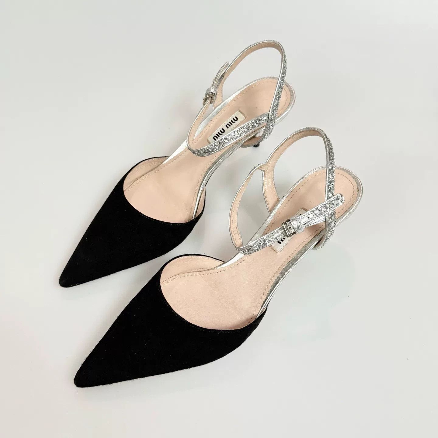 Miu Miu Miumiu Kitten Heel Sandals Size US 7 / IT 37 - 1 Thumbnail