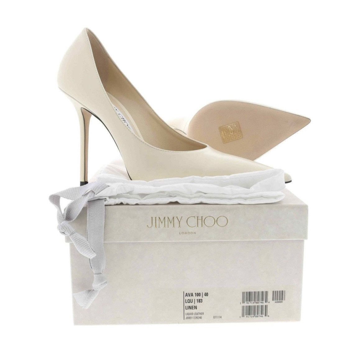 Jimmy Choo Jimmy Choo Ava 100 Pumps – Liquid Leather – Linen Size US 10 / IT 40 - 1 Thumbnail