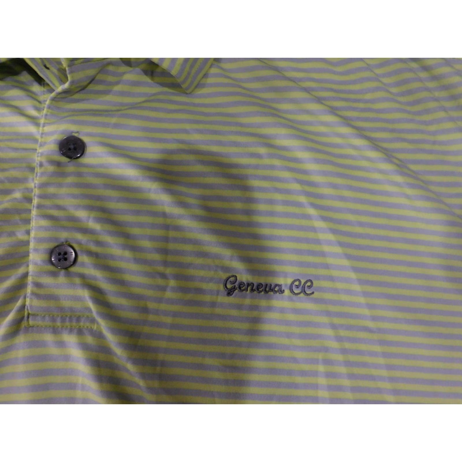 Footjoy FootJoy Polo Shirt Mens Large Green Striped Golf Geneva CC FJ Logo Performance-Activewear Casual Shirt Size US L / EU 52-54 / 3 - 5 Thumbnail