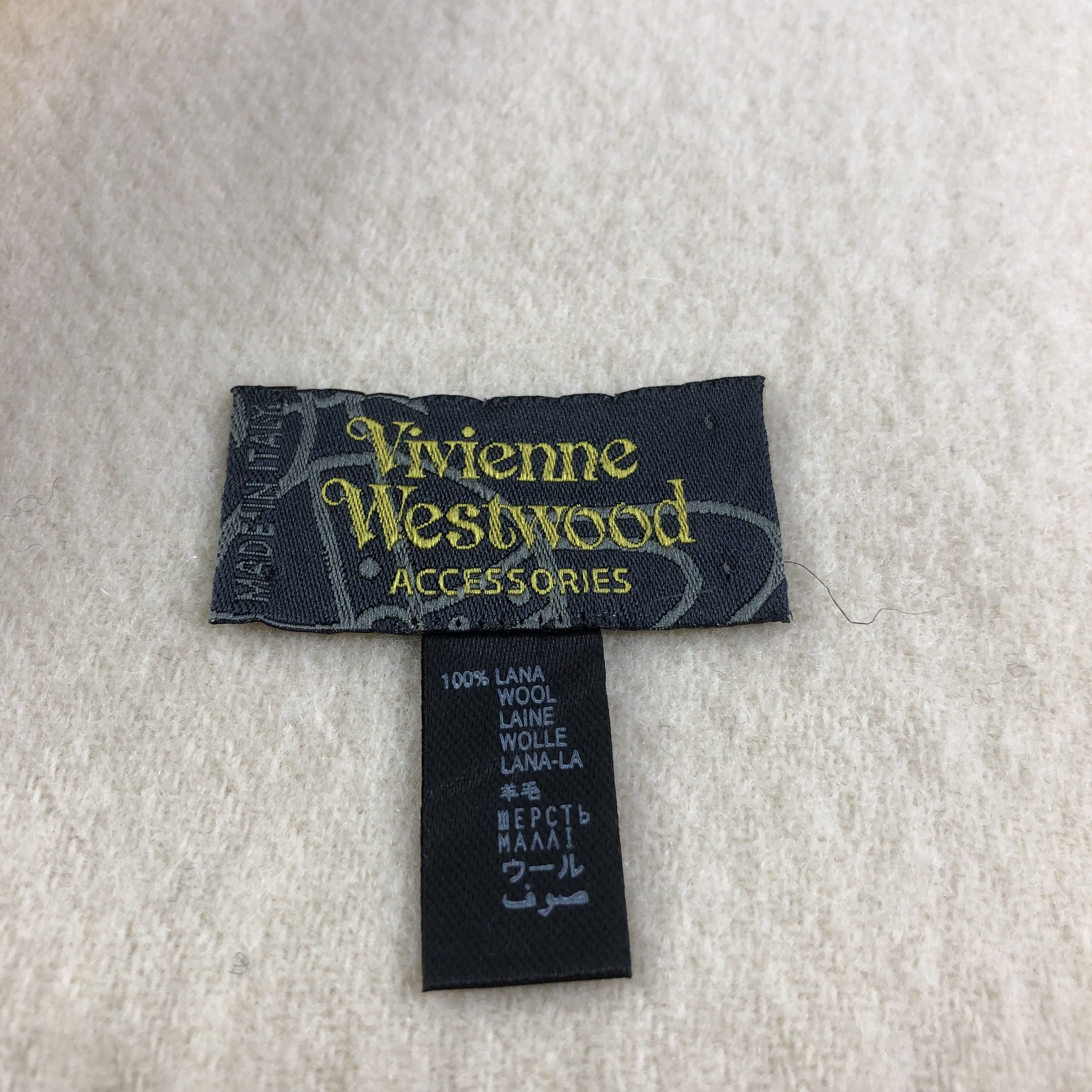Vivienne Westwood Vivienne Westwood Plain Cream Wool Scarf Muffler V1468 Size ONE SIZE - 4 Thumbnail