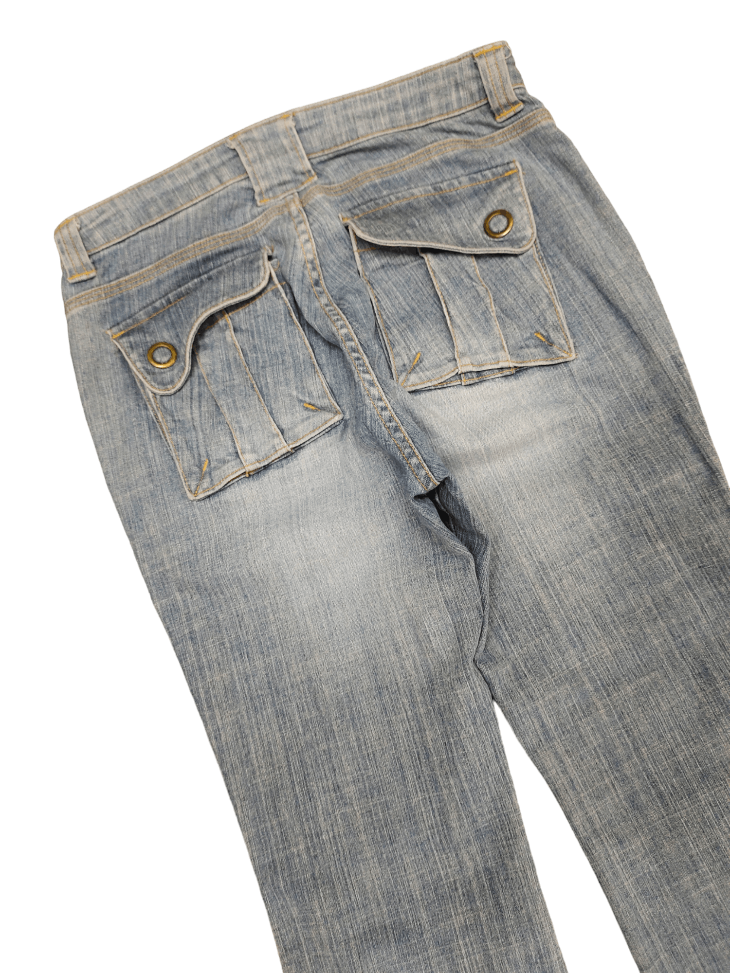 Le Grande Bleu (L.G.B.) Flare Jeans Et Boite Distress Faded Boot Cut Y2k Mudmax Size US 28 / EU 44 - 15 Thumbnail