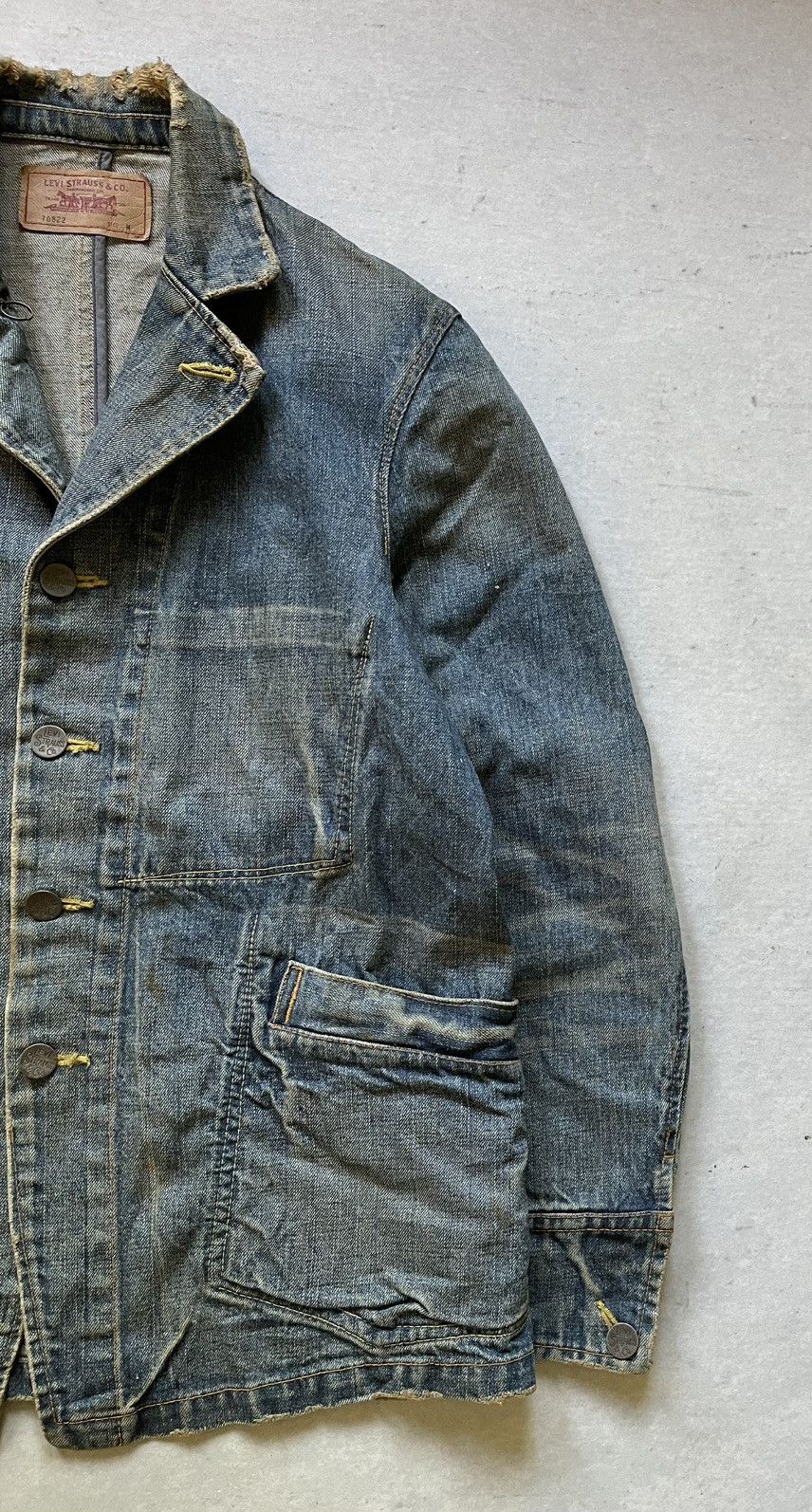 Levi's Vintage Clothing 🔥Vintage Levis Distressed Denim Chore Jacket Size US M / EU 48-50 / 2 - 6 Thumbnail