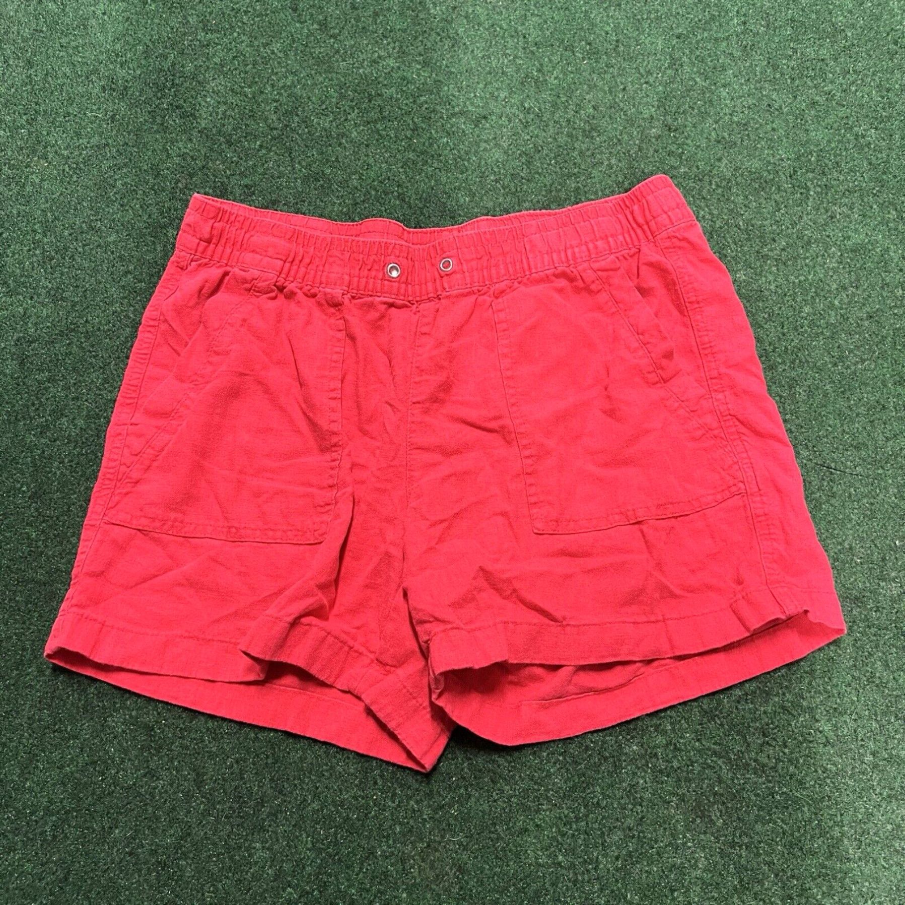 Nautica Nautica Shorts Womens Size M Red Linen Blend Pockets Casual Size 32" / US 10 / IT 46 - 1 Thumbnail