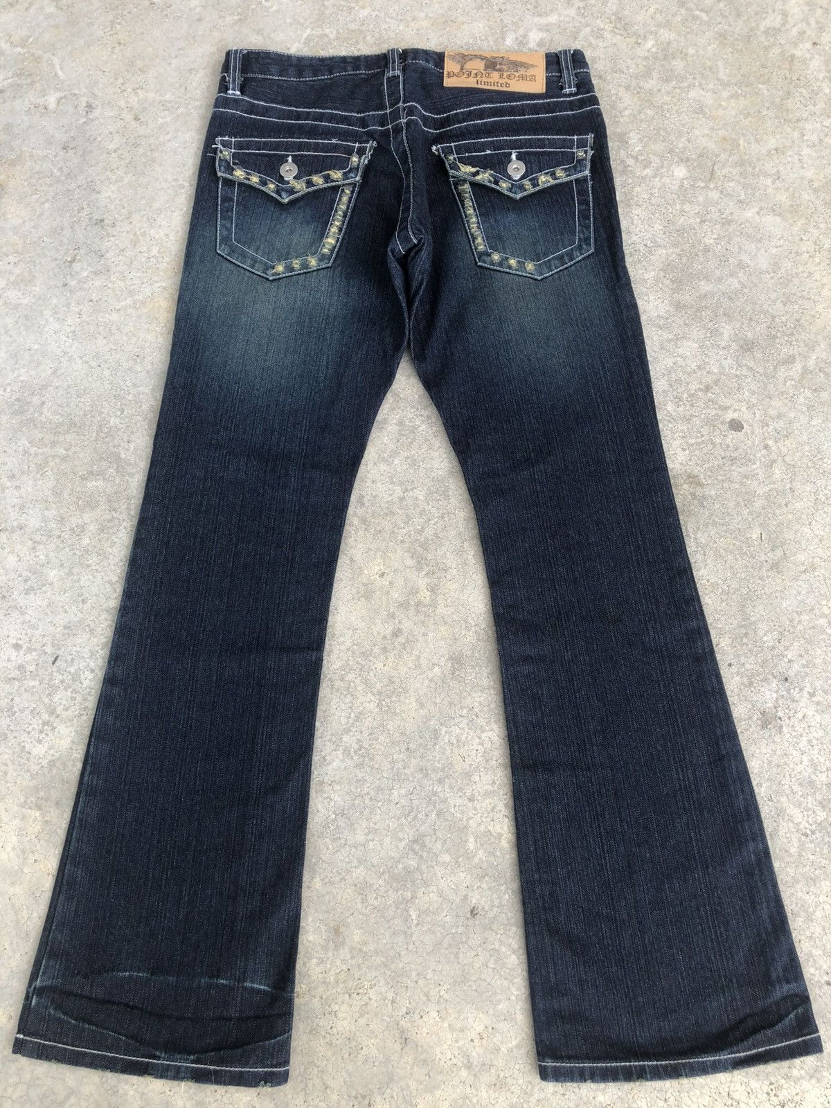If Six Was Nine Japanese Limited Flared Jeans White Stitch Distressed Denim Size US 32 / EU 48 - 2 Thumbnail