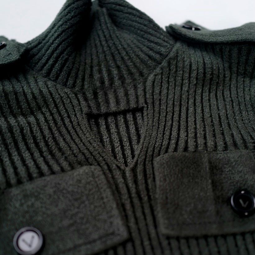Bottega Veneta Bottega Veneta Salon 02 Army Green Ribbed Knit Sweater | NEW Size L / US 10 / IT 46 - 4 Thumbnail
