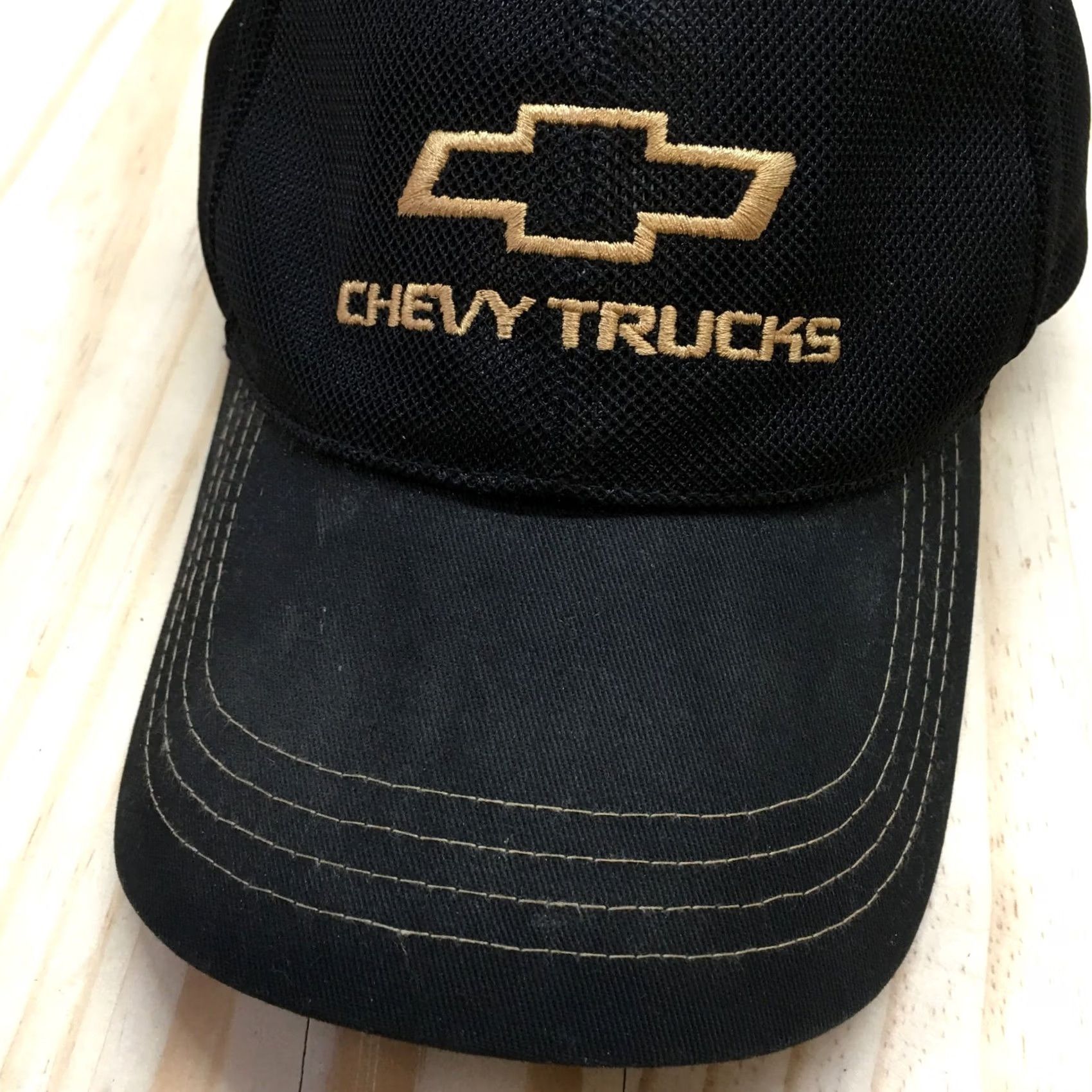 Logo 7 Chevy Trucks Trucker Hat Mens Black OS Adjustable Curved Brim Embroidered Logo Size ONE SIZE - 3 Thumbnail