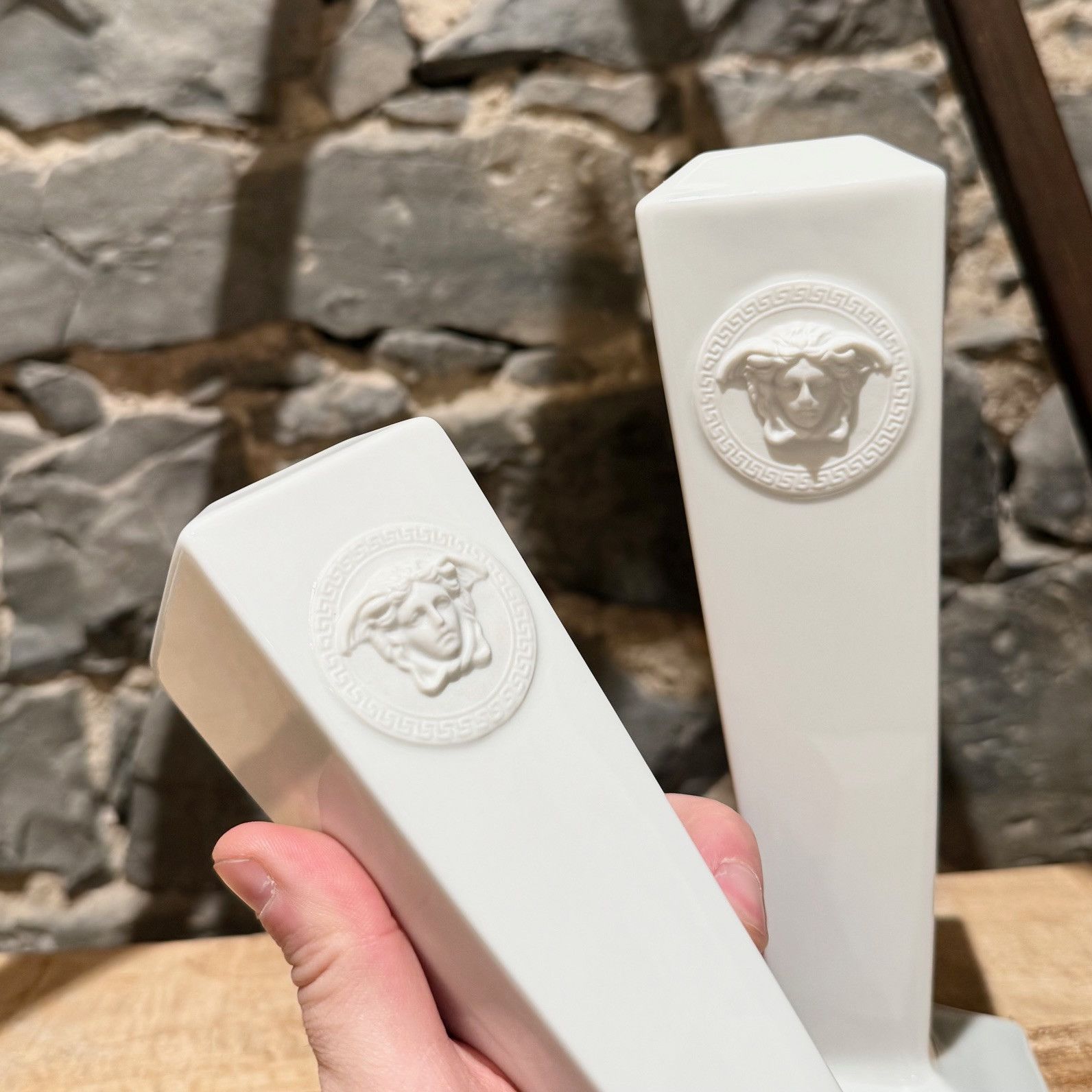 Versace Versace Meets Rosenthal 2 Gorgona Porcelain Candle Holders Size ONE SIZE - 8 Thumbnail