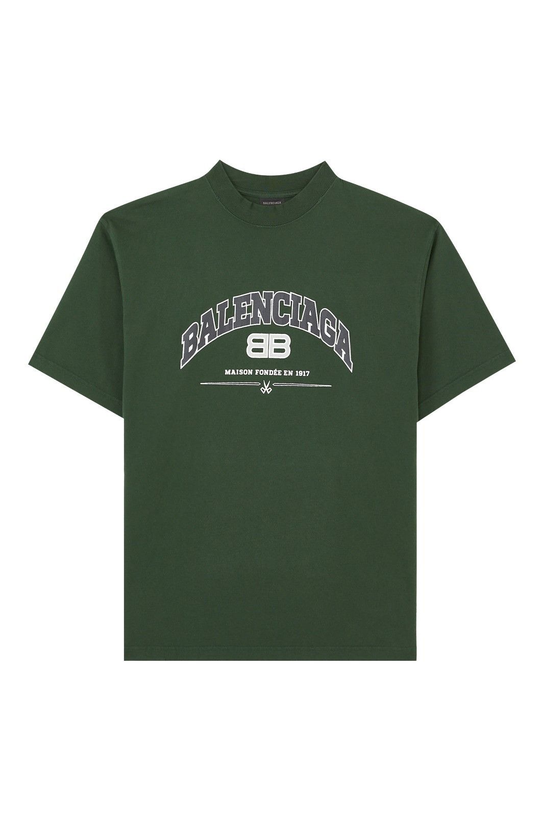 Balenciaga o1srvl11e0326 Maison Balenciaga T-Shirt Medium Fit in Green Size US M / EU 48-50 / 2 - 1 Thumbnail
