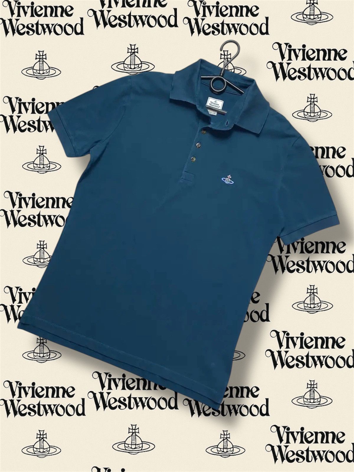Vivienne Westwood Vivienne Westwood polo shirt turquoise size L/XL Size US XL / EU 56 / 4 - 1 Thumbnail