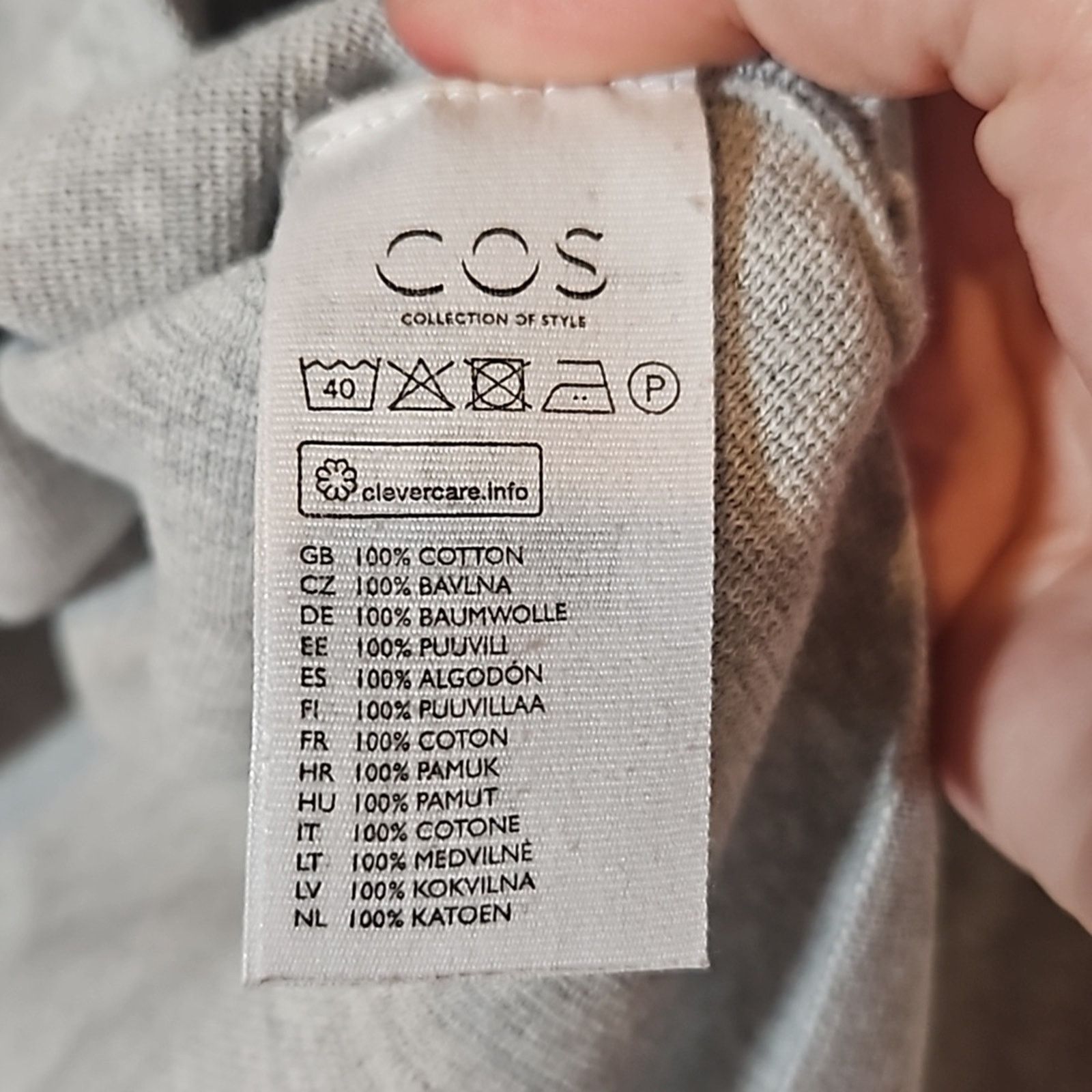 Cos COS Grey Mock Neck Cotton Sweater Size S / US 4 / IT 40 - 6 Thumbnail