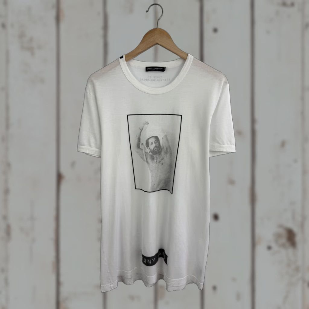 Dolce & Gabbana VINTAGE Dolce&Gabbana T-Shirt Men M White Tony Ward Photo by Stefano Guindani Size US M / EU 48-50 / 2 - 1 Thumbnail