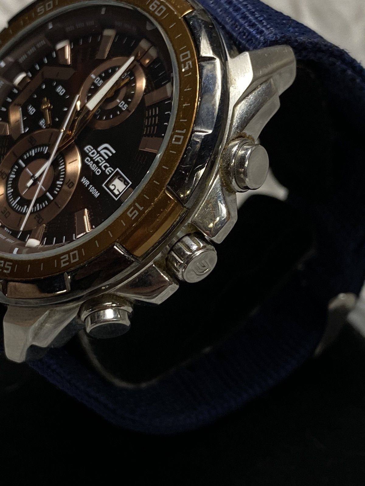 Casio × Edifice Japan × Japanese Brand Casio Edifice Copper Dial, Blue Strap – Japanese Brand Size ONE SIZE - 11 Thumbnail