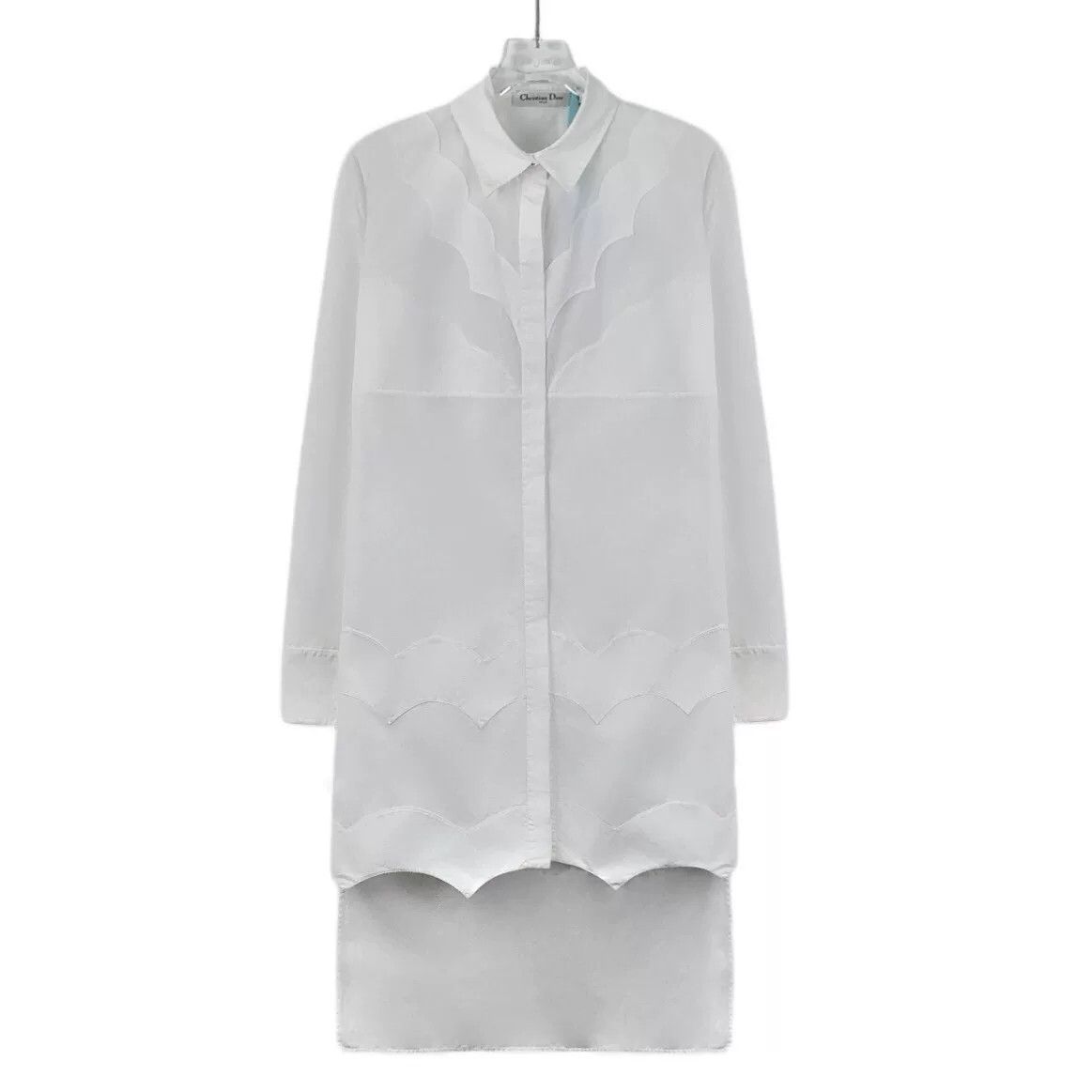 Dior white cotton shirt dress with irregular hem Size US S / EU 44-46 / 1 - 1 Thumbnail