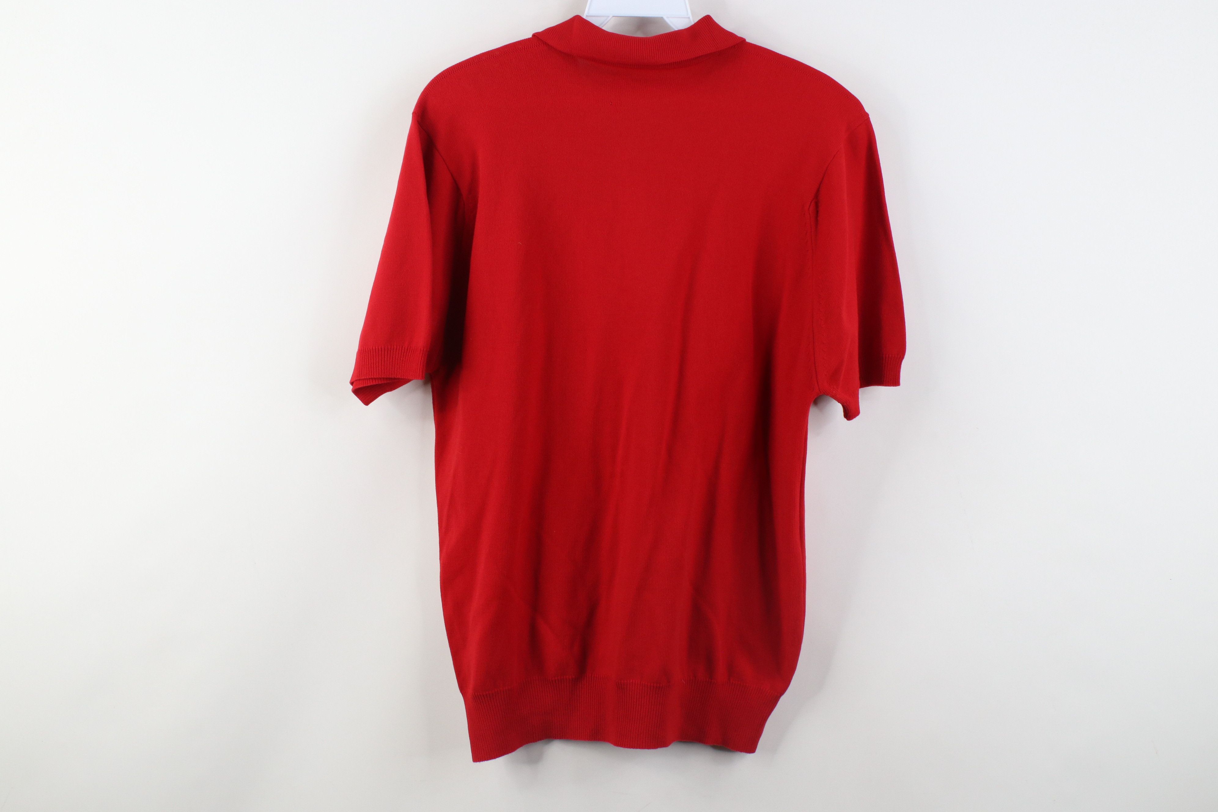 Vintage Vintage 50s Knit Short Sleeve Collared Polo Shirt Red USA Size US M / EU 48-50 / 2 - 8 Thumbnail