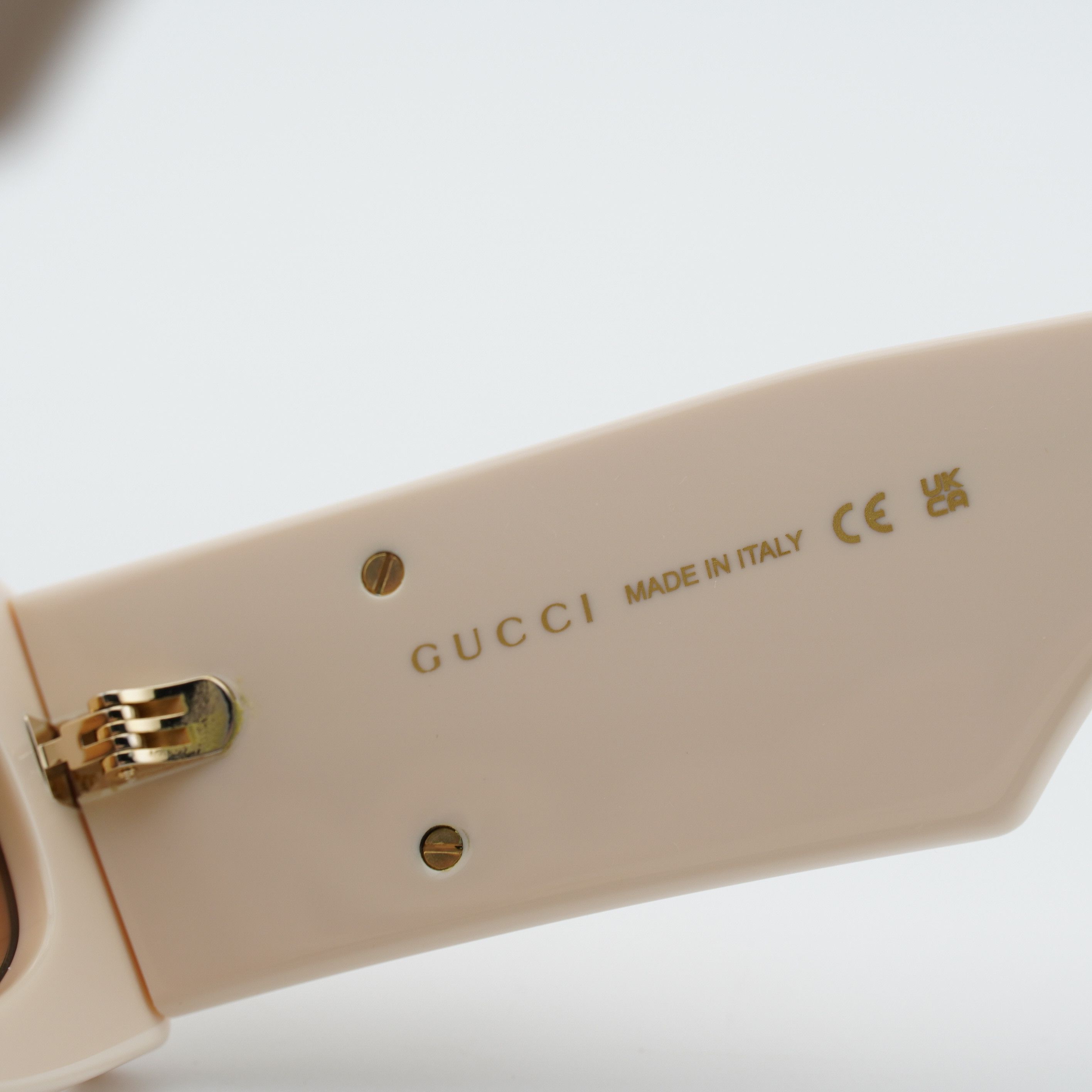 Gucci Gucci GG1754S 003 Women Sunglasses Beige Rectangle Frame Size ONE SIZE - 4 Thumbnail