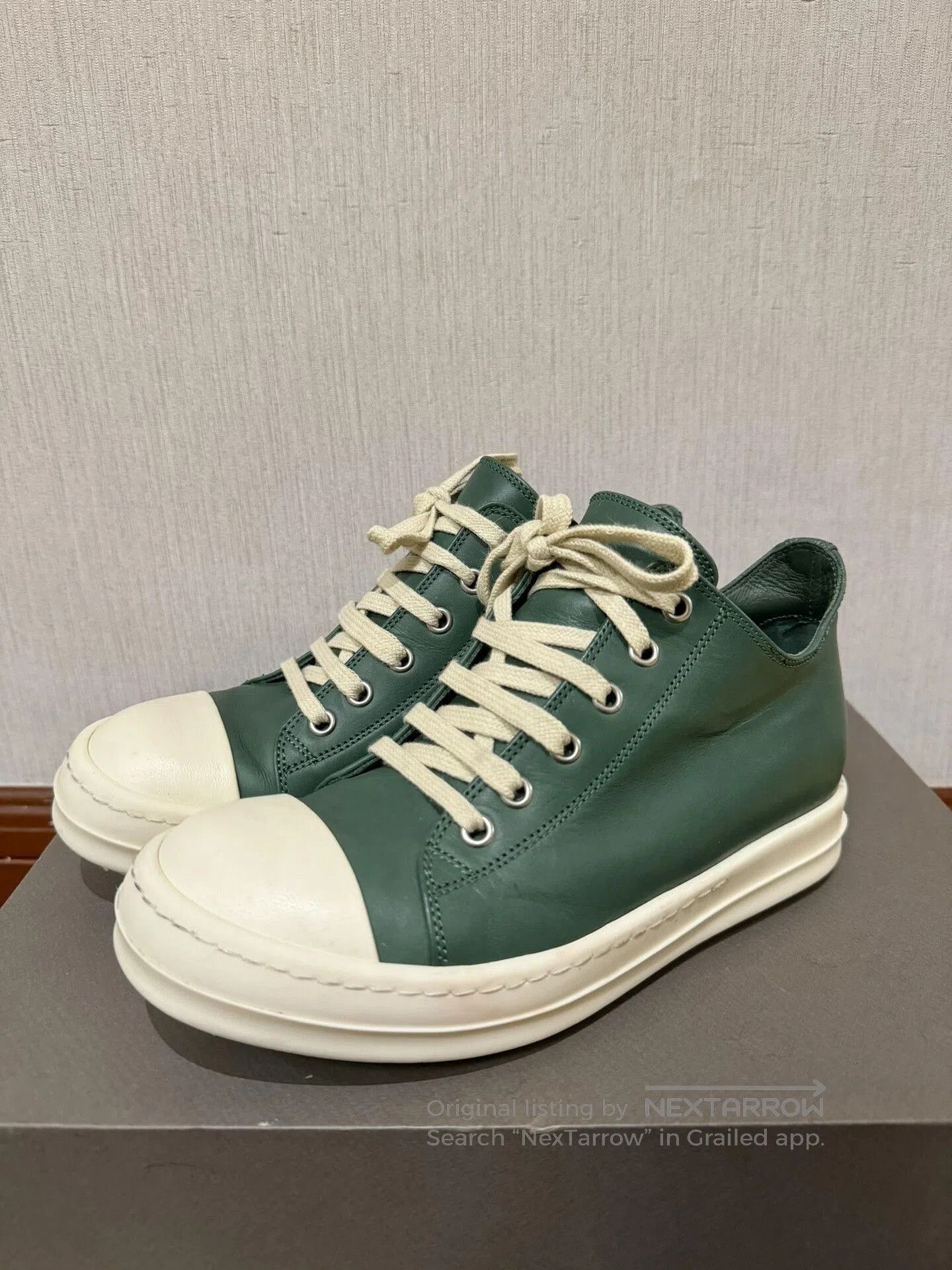 Converse rick owens green white low-top sneakers. Size US 5 / IT 35 - 1 Thumbnail