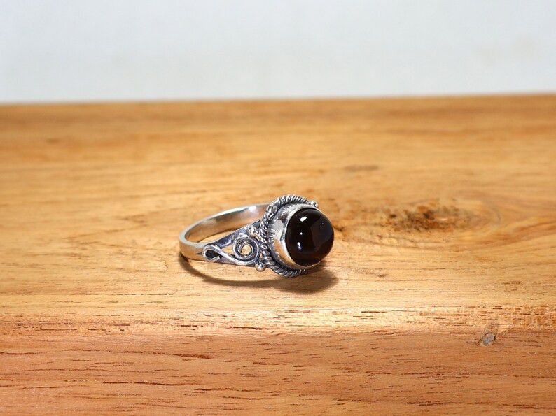 Handmade Smoky Quartz Ring, Handmade Sterling Silver Promise Ring Size ONE SIZE - 3 Thumbnail