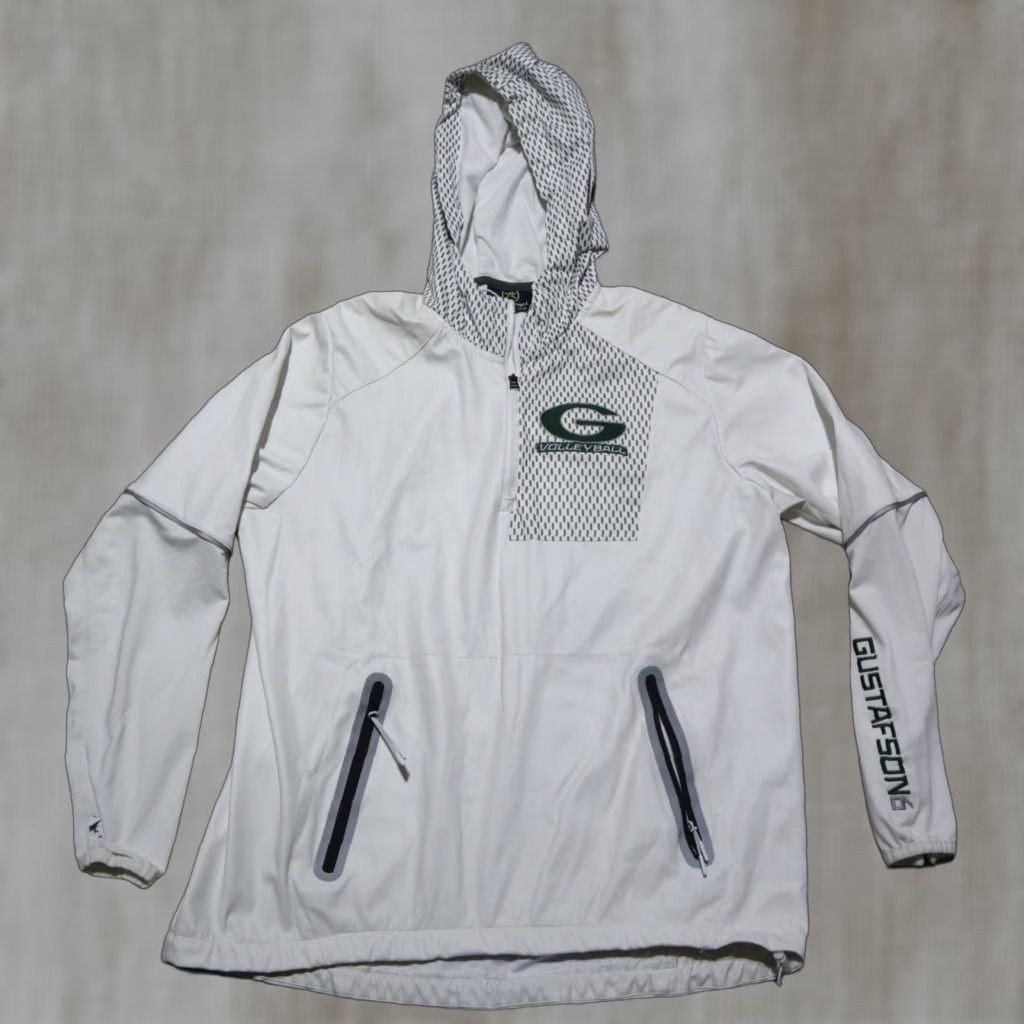 Vintage Columbia Volleyball Jacket White Hooded Coat Adult S Womens Small Hoodie Jacket Size S / US 4 / IT 40 - 1 Thumbnail