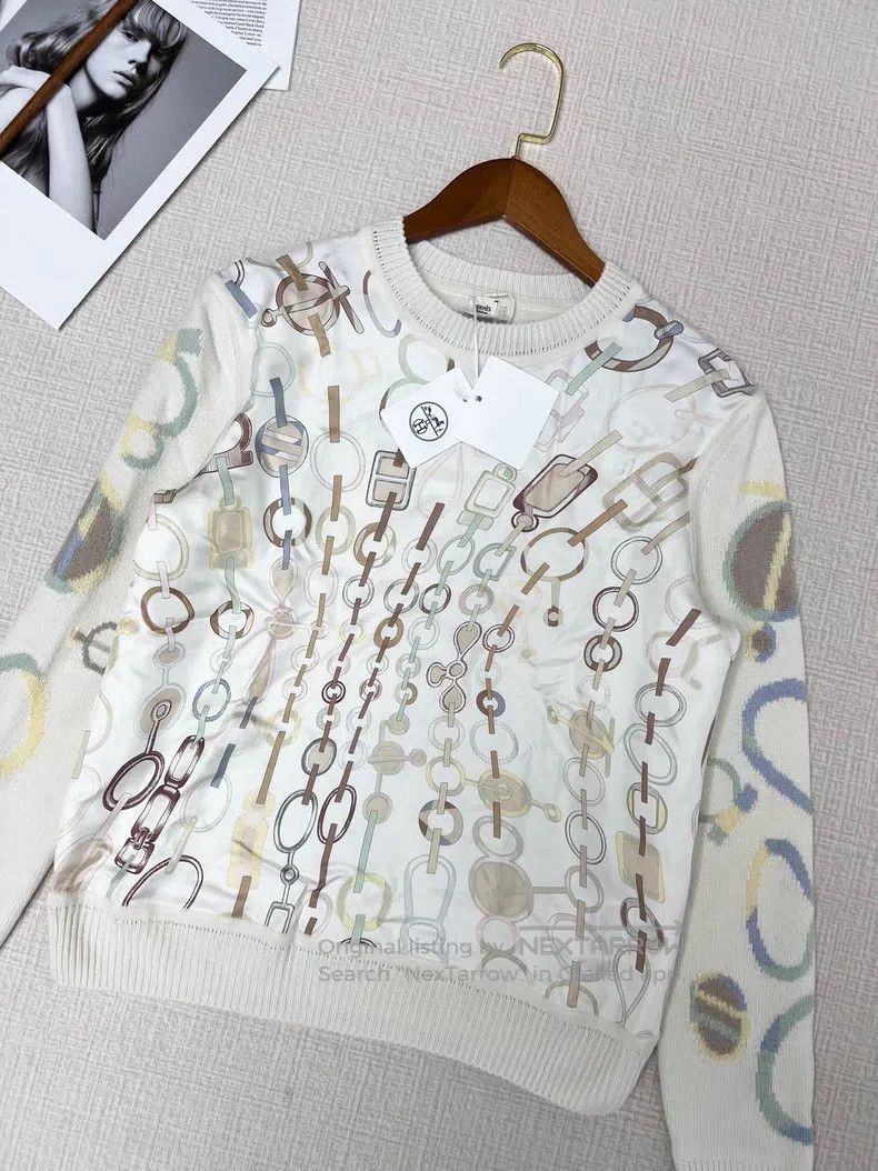 Hermes Hermes Silk cashmere mixed knit sweater top Size XS / US 0-2 / IT 36-38 - 2 Thumbnail