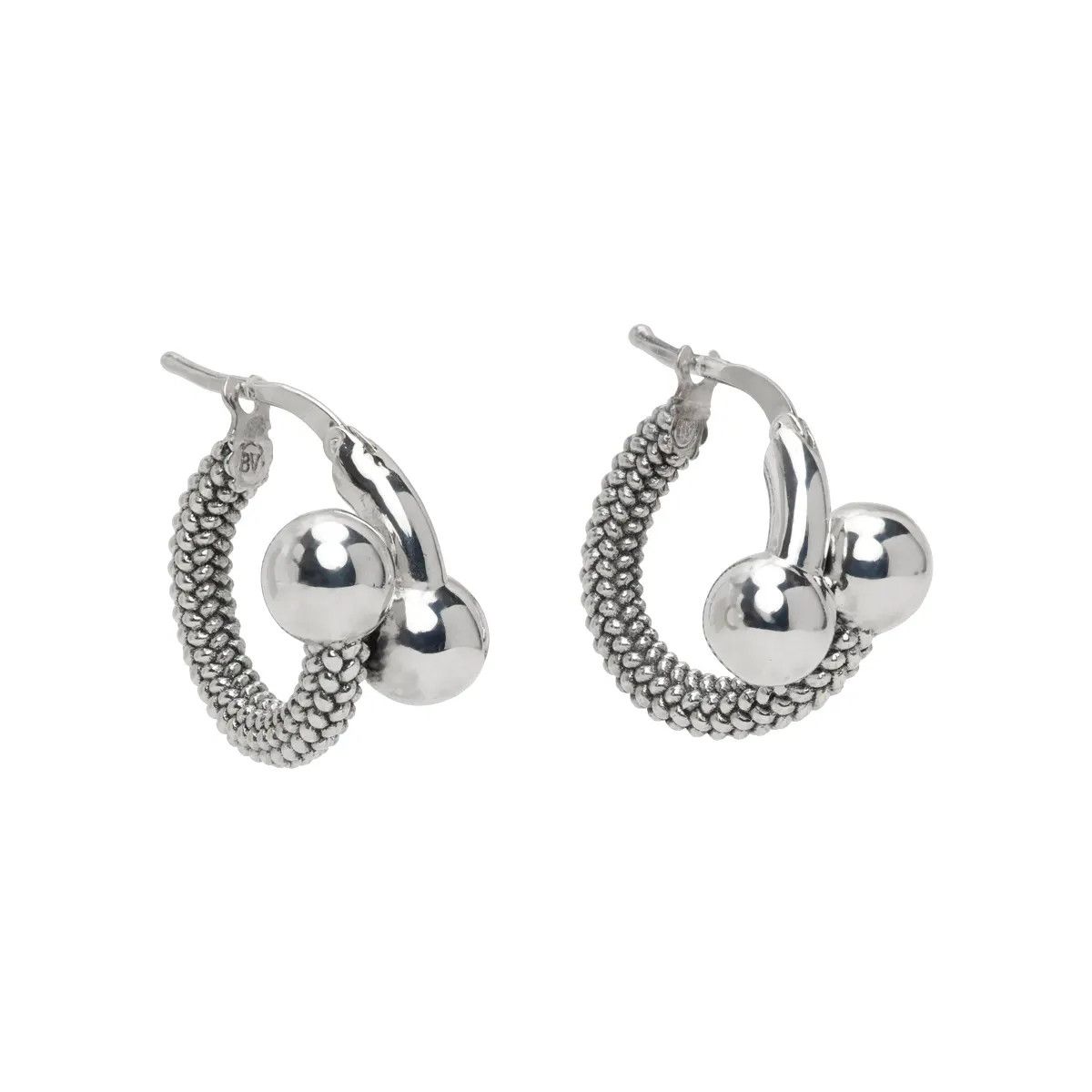 Bottega Veneta BOTTEGA VENETA Sterling silver intrecciato "penis" earrings Size ONE SIZE - 1 Thumbnail